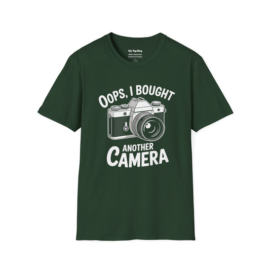 Camera T-Shirt — "Oops, I Bought Another Camera" Photography Tee
