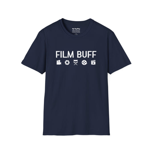 Film Buff Unisex Softstyle T-Shirt | Movie Lover Gift, Movie Night Apparel, Cinematic Fashion, Casual Tee, Gift for Film Enthusiasts