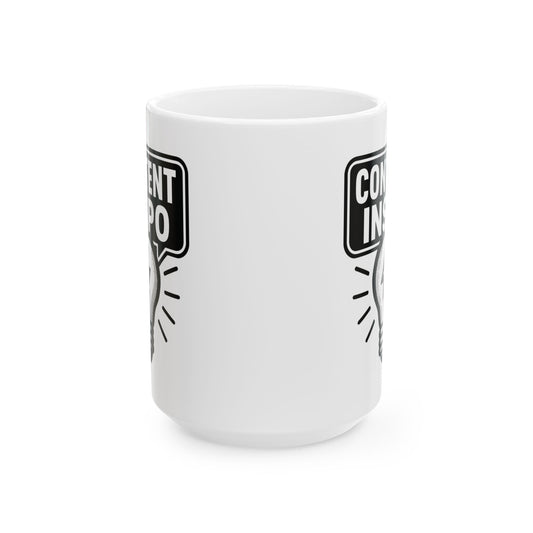 Coffee Mug - "Coffee Inspiring Content" Funny Office Ceramic Mug (15 oz)